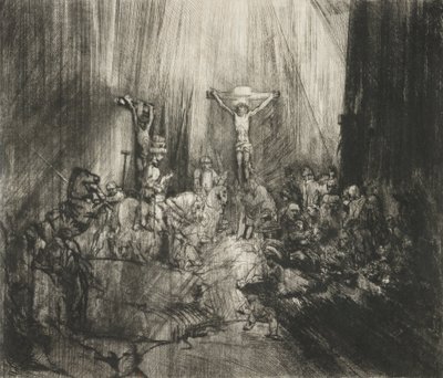 Christus gekreuzigt zwischen zwei Dieben (Die drei Kreuze) von Rembrandt van Rijn